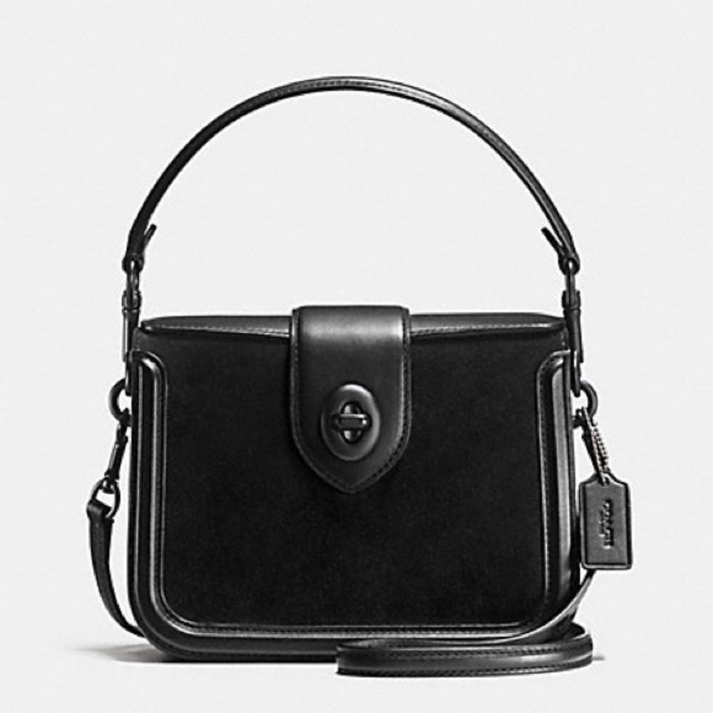Coach Paige Crossbody in Black leather with suede
